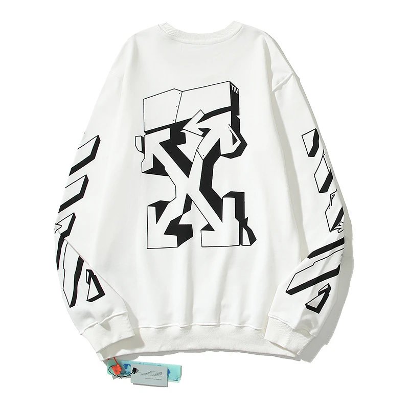 Off-White 3D Geometric Arrow Crewneck Sweatshirt White