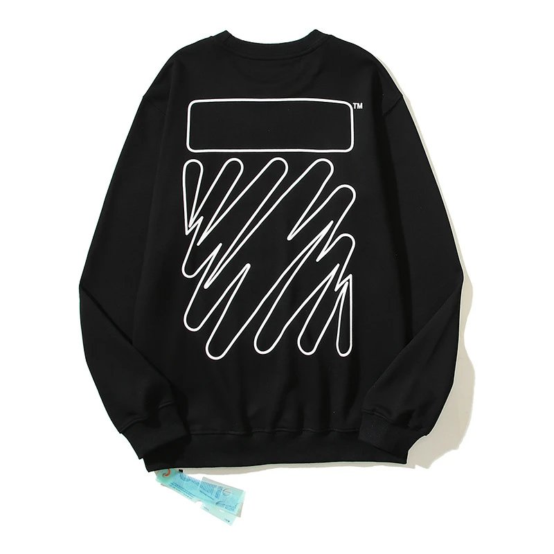 Off-White Outline Diagonal Crewneck Sweatshirt Black