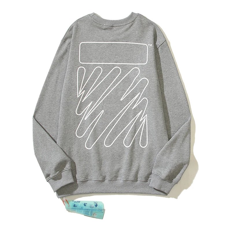 Off-White Outline Diagonal Crewneck Sweatshirt Grey