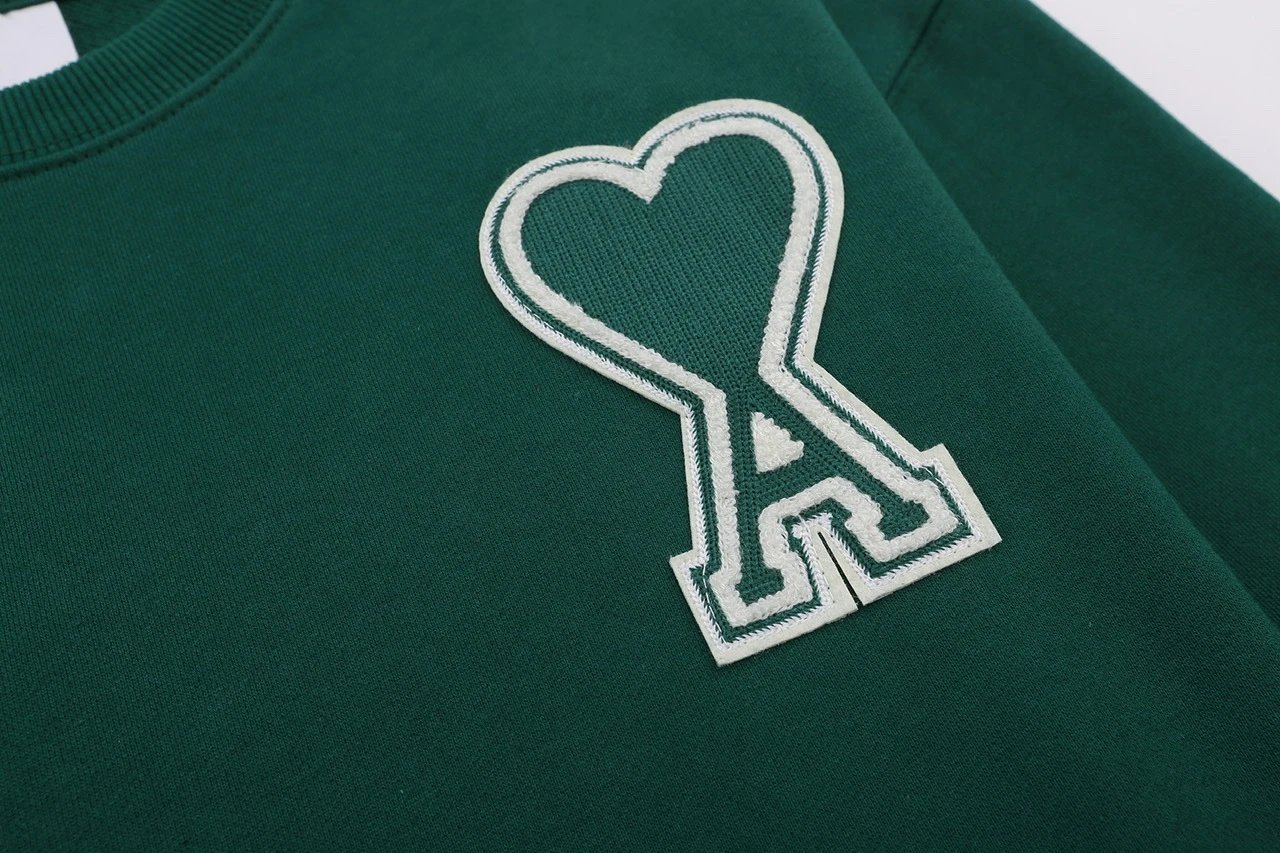 Ami Paris Heart Logo Sweatshirt Red Hoodie - 32