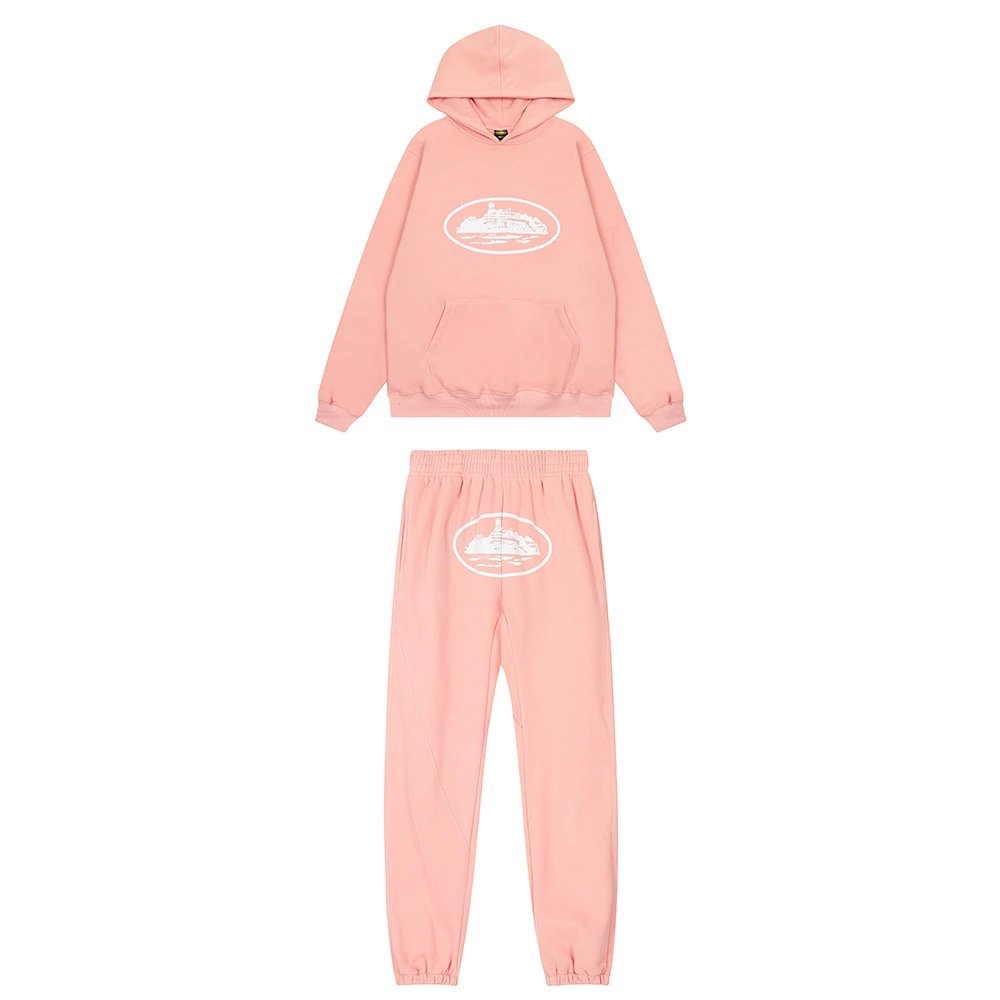 Corteiz Light Blue Script Logo Hoodie and Sweatpants Set - 15