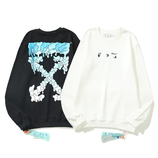 Off-White Diptych Print Black Hoodie with Yellow Industrial Stripes - 10