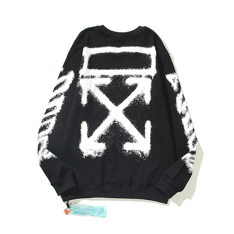Off-White Spray Paint Arrow Crewneck Sweatshirt Black