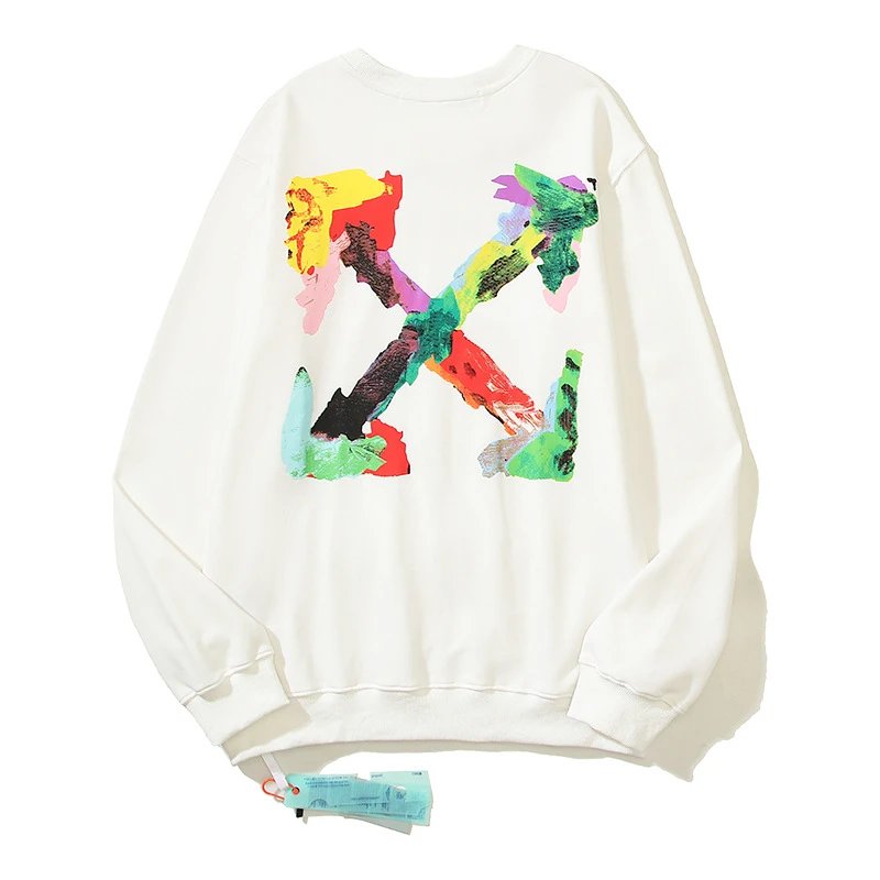 Off-White Multicolor Paint Arrow Crewneck Sweatshirt White