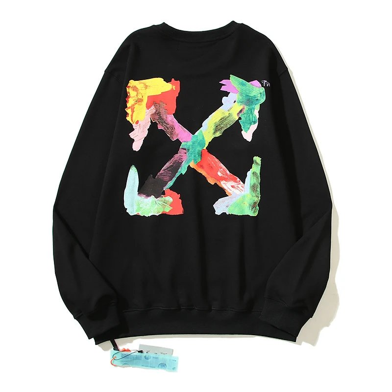 Off-White Multicolor Paint Arrow Crewneck Sweatshirt Black