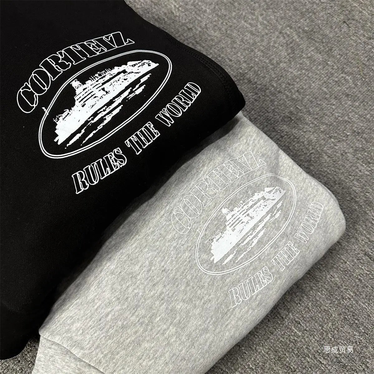 Corteiz Light Blue Script Logo Hoodie and Sweatpants Set - 42