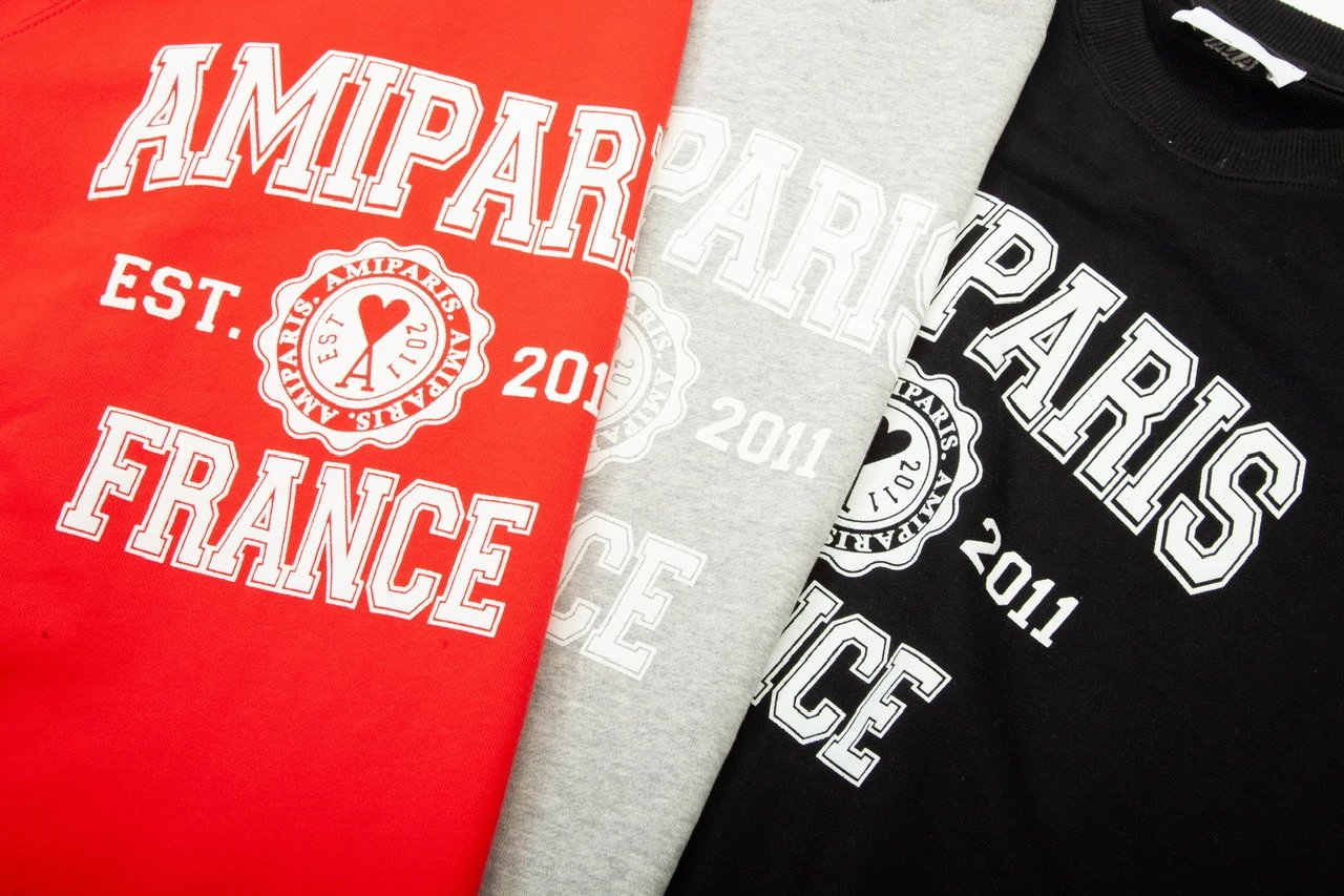 Ami Paris Heart Logo Sweatshirt Red Hoodie - 28