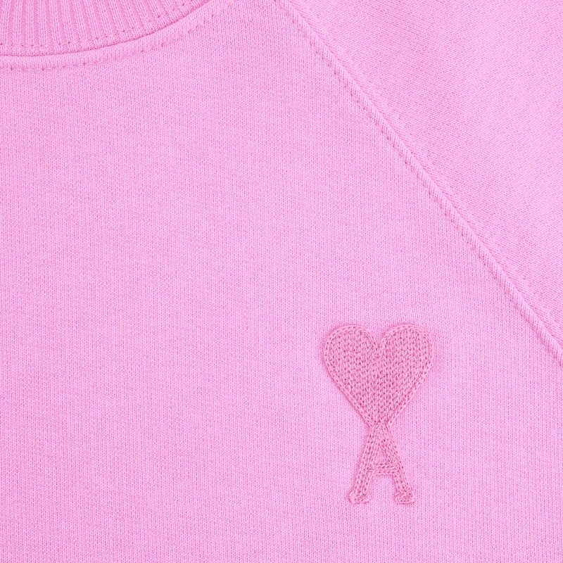 Ami Paris Heart Logo Sweatshirt Red Hoodie - 31