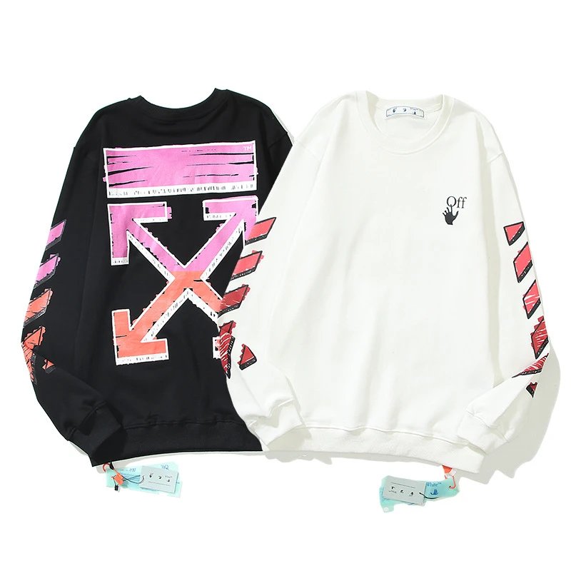 Off-White Diptych Print Black Hoodie with Yellow Industrial Stripes - 9