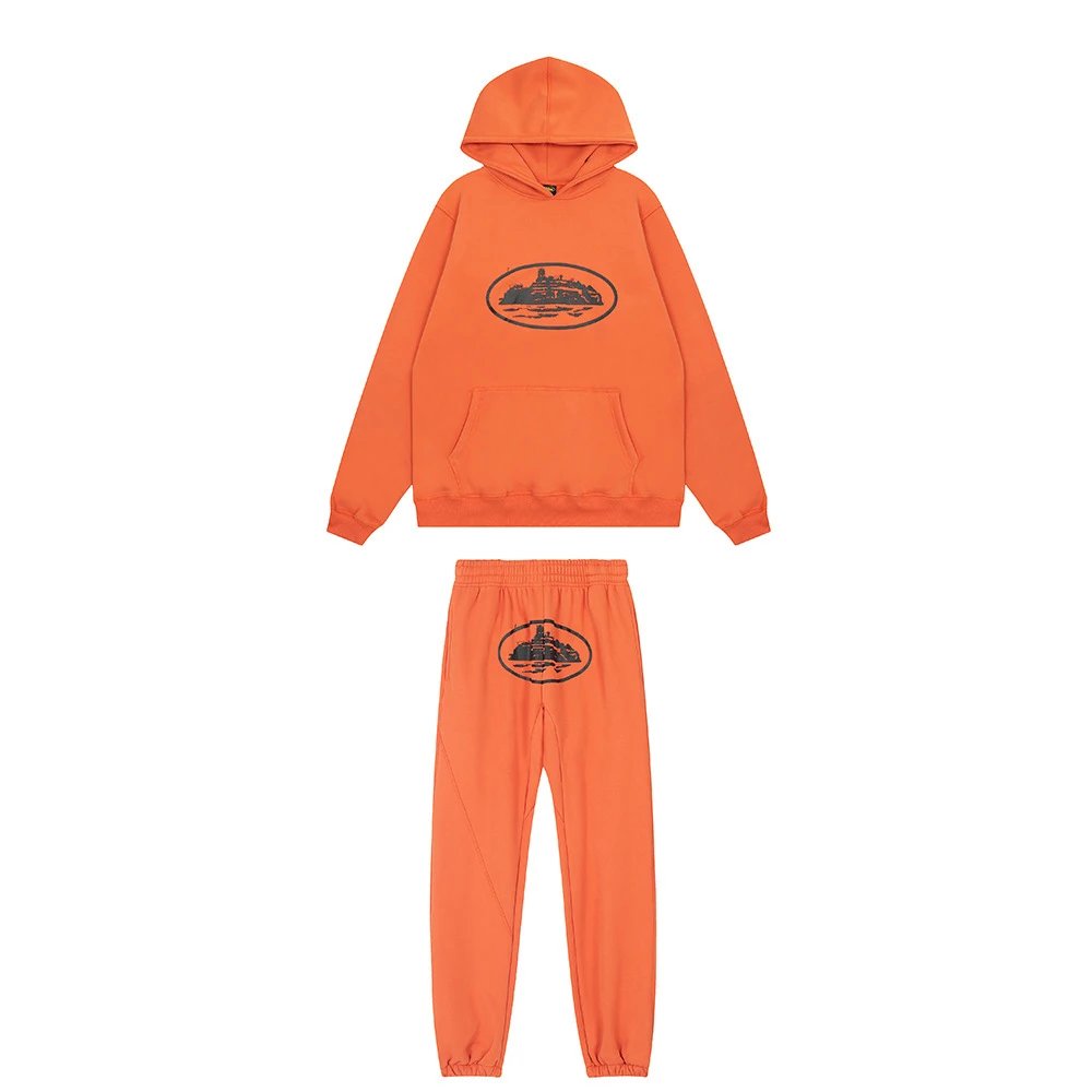 Corteiz Light Blue Script Logo Hoodie and Sweatpants Set - 14