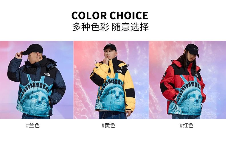The North Face x Liberty Art Fabrics Statue of Liberty Down Jacket Red/Black/Blue - 7