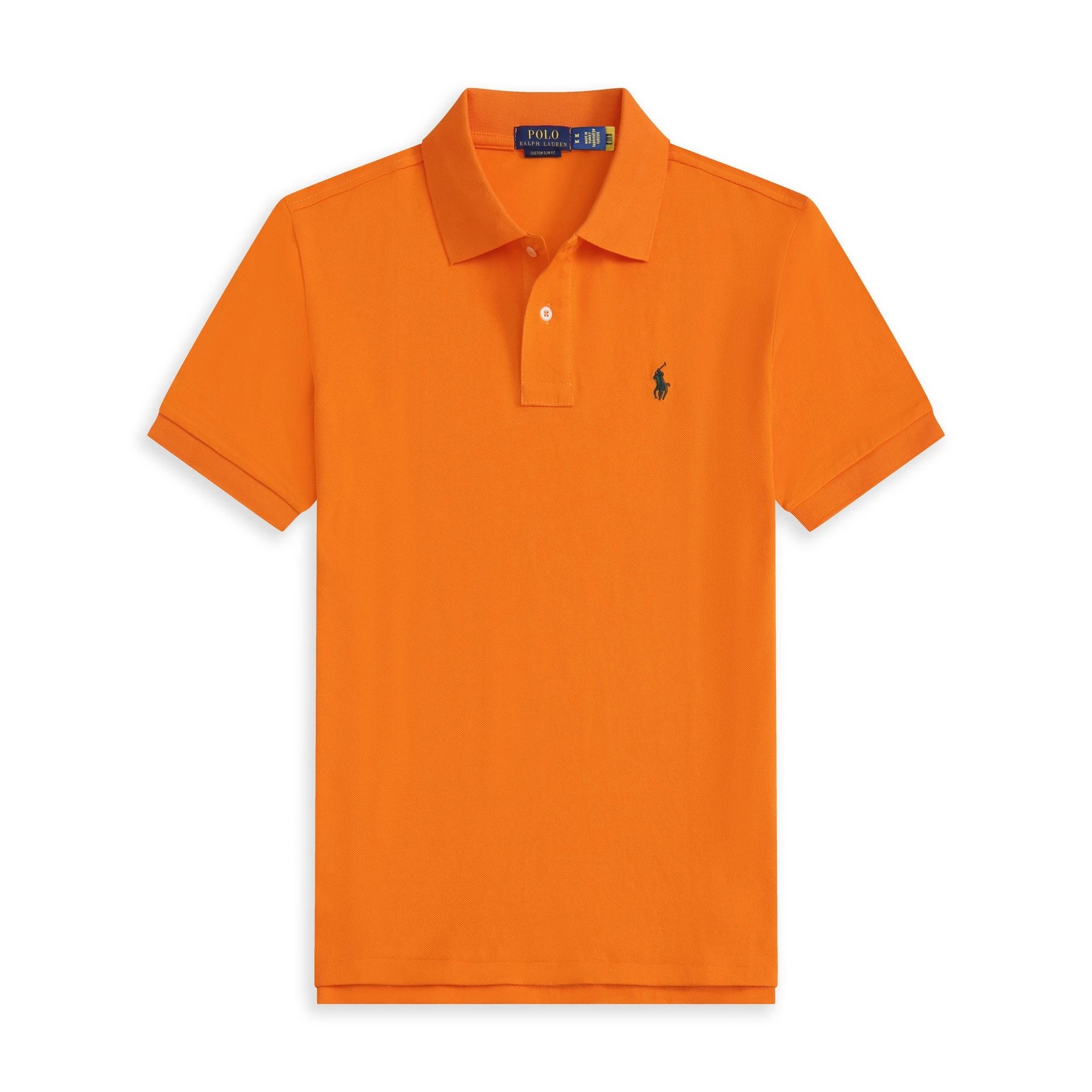 Orange and dark green labels