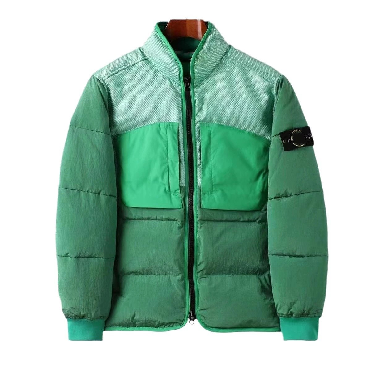 Unbranded Down Jackets Quilted stand-collar zip puffer jacket with chest pockets image 4