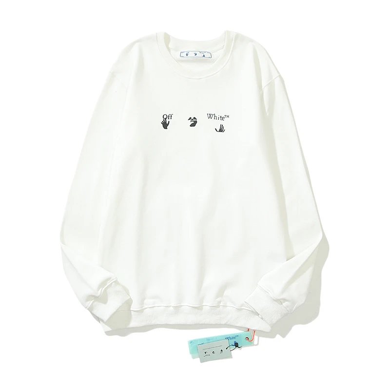 Off-White Hand Sign Logo Crewneck Sweatshirt White