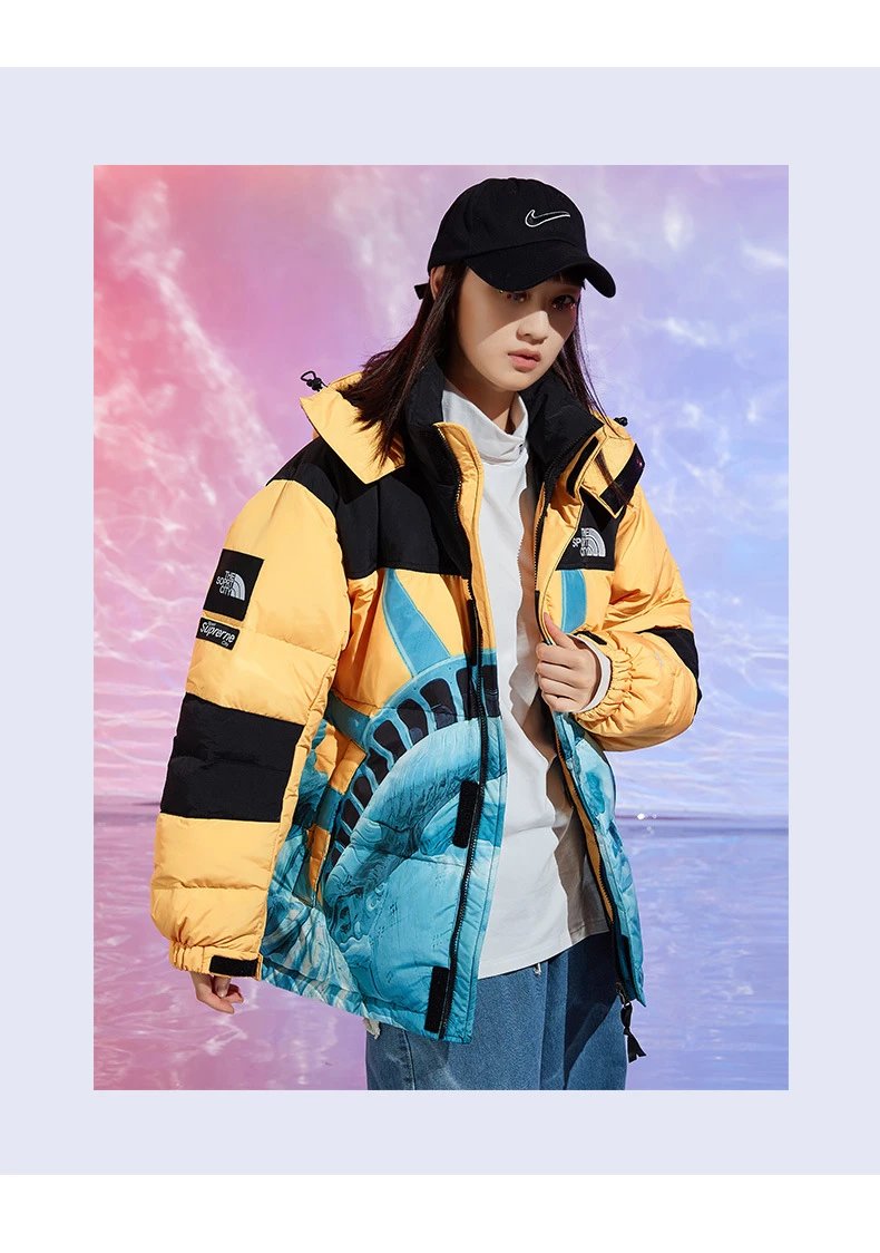The North Face x Liberty Art Fabrics Statue of Liberty Down Jacket Red/Black/Blue - 13