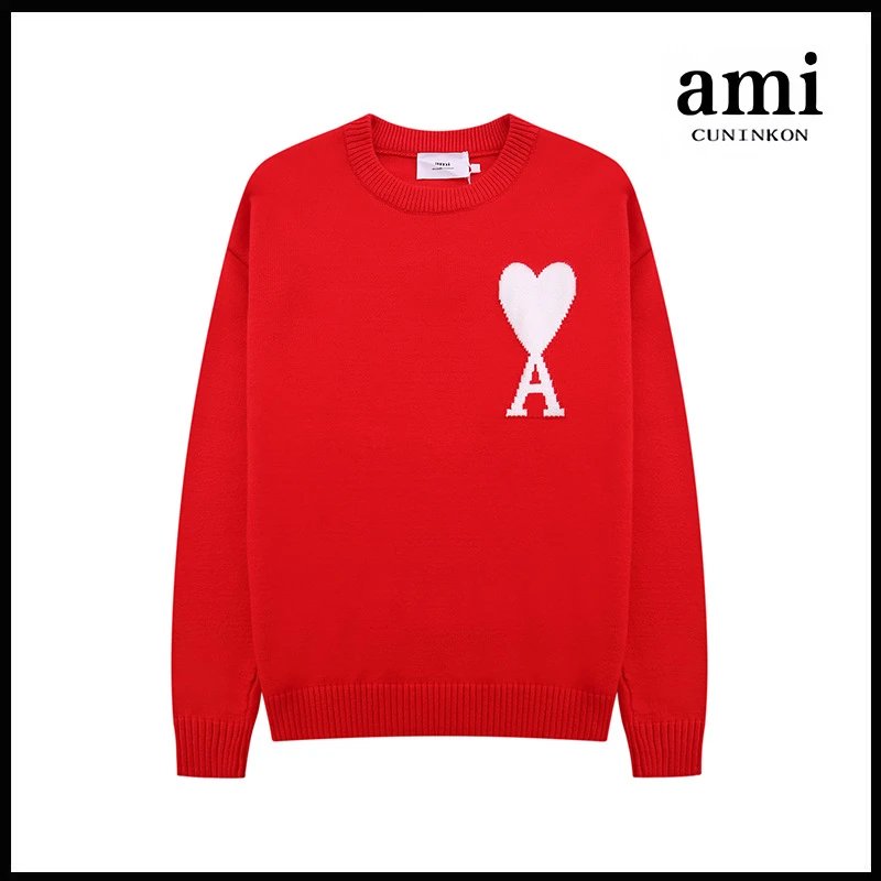 Red white label [A8 round neck jacquard style]