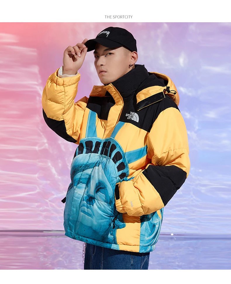 The North Face x Liberty Art Fabrics Statue of Liberty Down Jacket Red/Black/Blue - 12