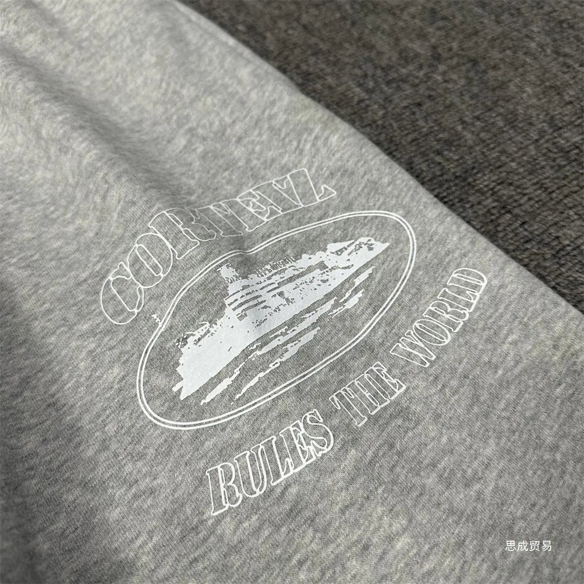 Corteiz Light Blue Script Logo Hoodie and Sweatpants Set - 47