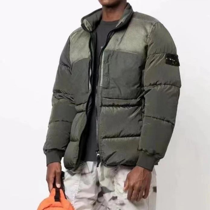 Unbranded Down Jackets Quilted stand-collar zip puffer jacket with chest pockets image 2