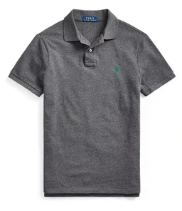thumbnail for [DX19] summer men's lapel large size loose solid color cotton embroidery short sleeve T-shirt