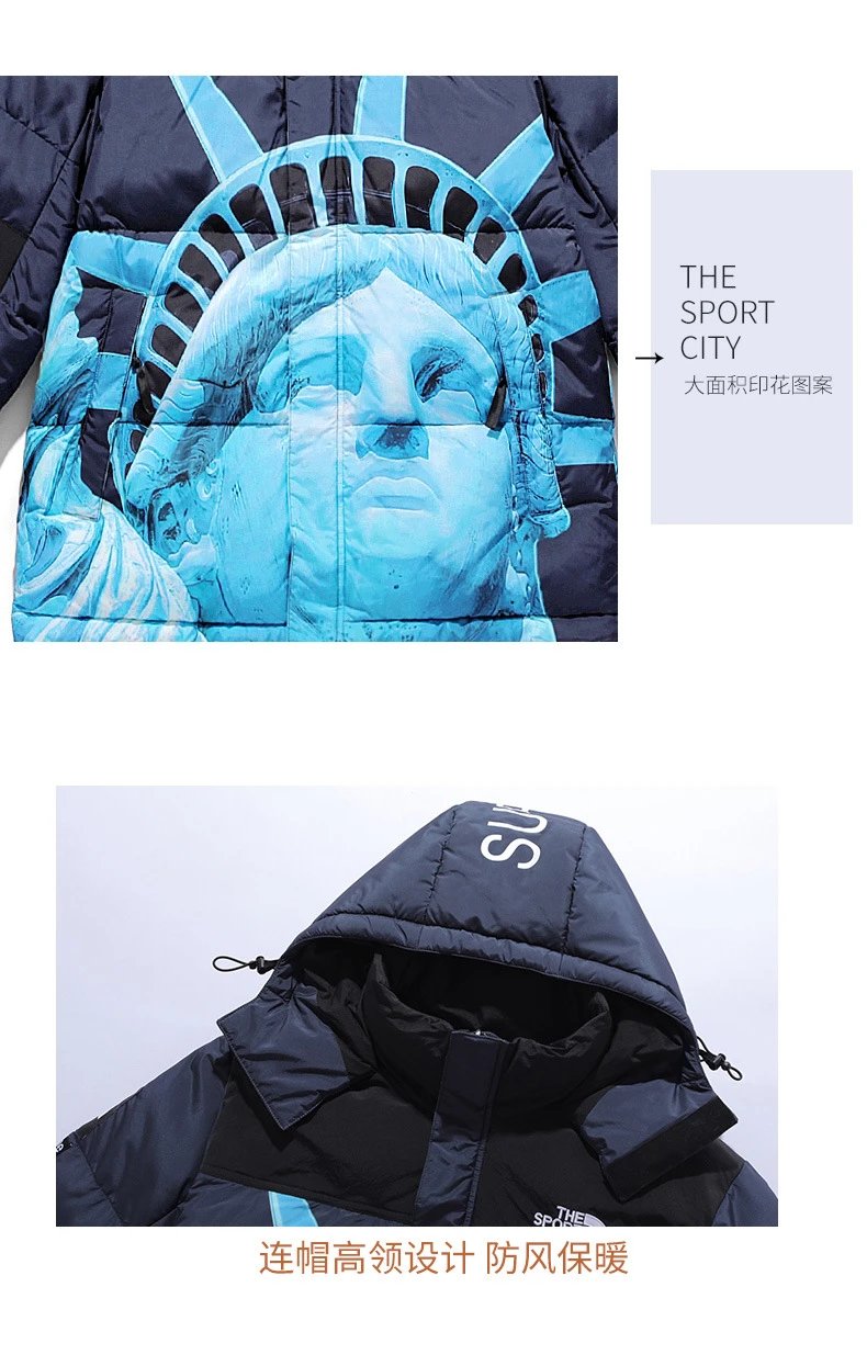 The North Face x Liberty Art Fabrics Statue of Liberty Down Jacket Red/Black/Blue - 5
