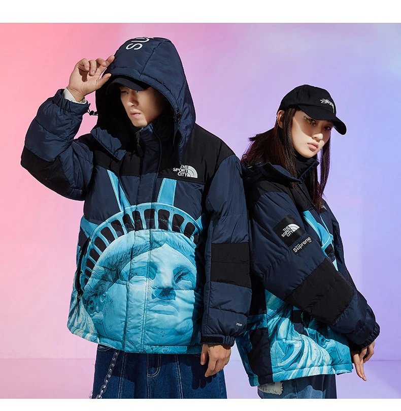 The North Face x Liberty Art Fabrics Statue of Liberty Down Jacket Red/Black/Blue - 19