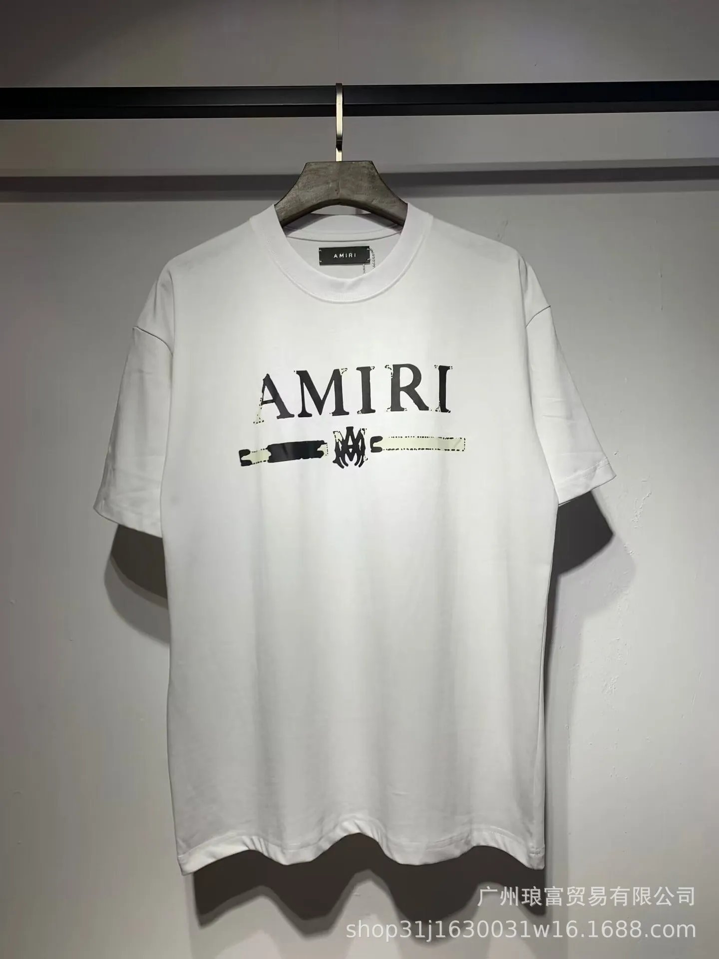 Amiri Bar Logo Tee White Black