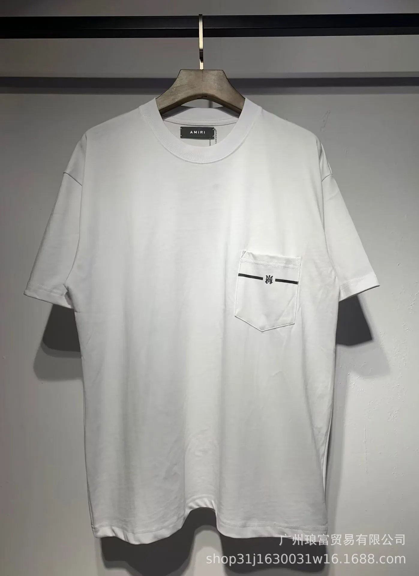 Amiri MA Monogram Pocket Tee White Black
