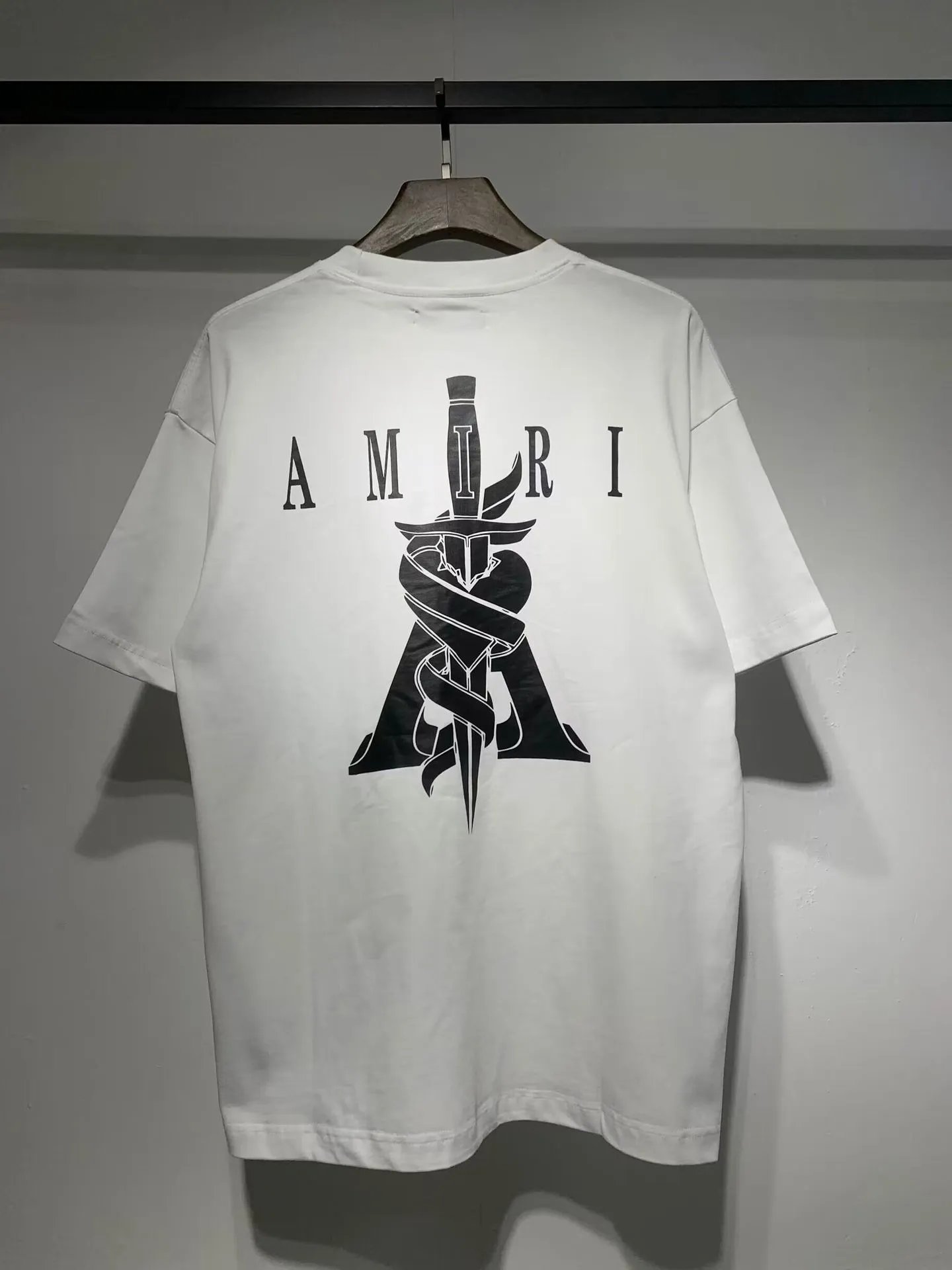 Amiri Dagger Heart Logo Tee White Black