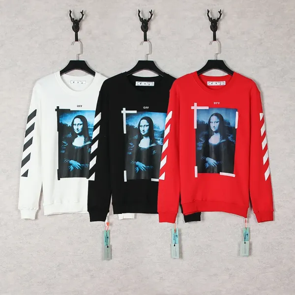 Off-White Diptych Print Black Hoodie with Yellow Industrial Stripes - 5