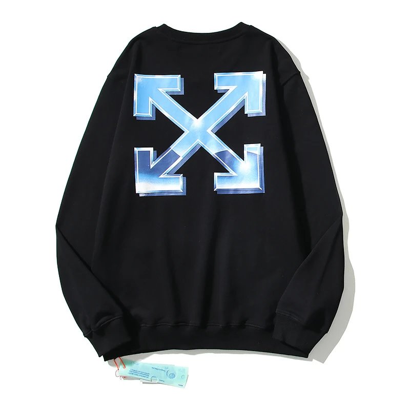 Off-White Chrome Arrow Crewneck Sweatshirt Black Blue