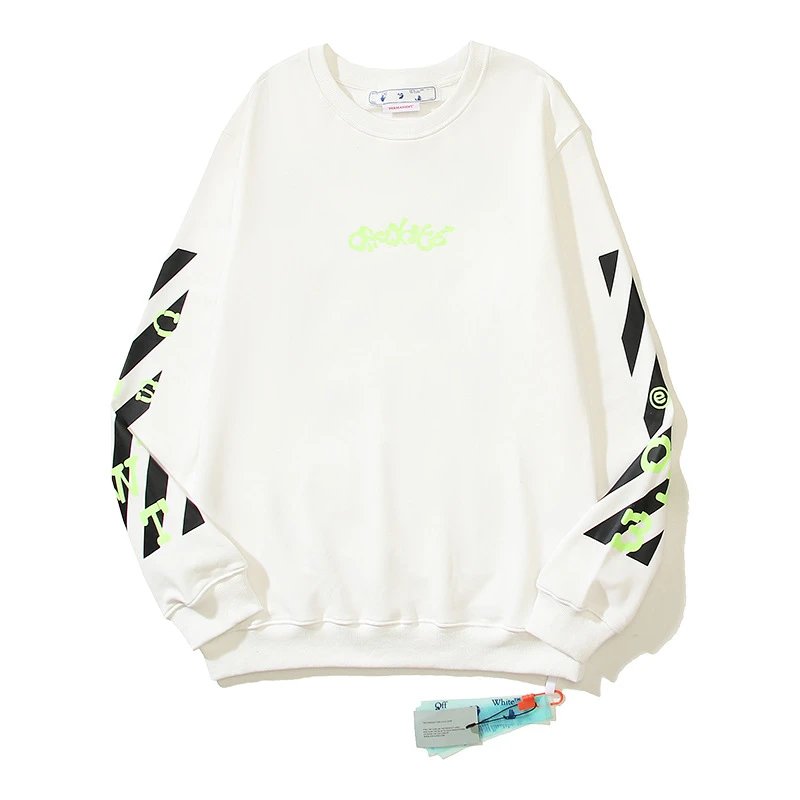 Off-White Graffiti Logo Diagonal Crewneck Sweatshirt White