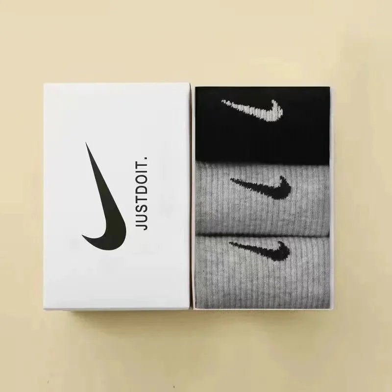 Nike Crew Socks Cotton Black Grey