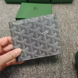 thumbnail for Wallet print short folding card holder genuine leather card holder business card holder coin purse Unisex bag