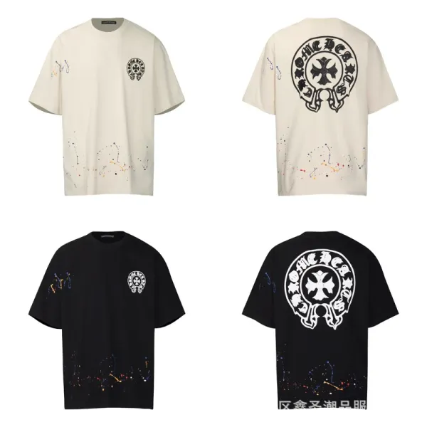 Chrome Hearts Skull Circle Print T-Shirt Black and White - 4