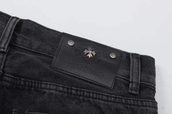 Chrome Hearts Cross-Embroidered Black Denim Shorts - 6