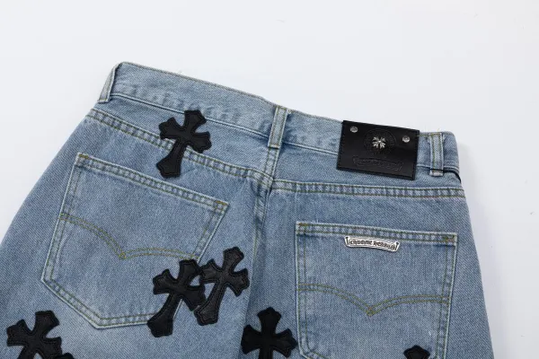 Chrome Hearts Cross-Embroidered Black Denim Shorts - 13