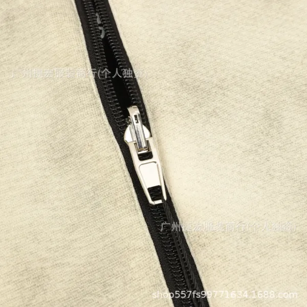 Alenciag Zip-Up Hoodie Jacket in Beige and Black - 17