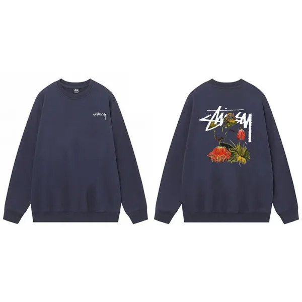 Stussy Dragon Graphic Crewneck Sweatshirt Black Hoodie - 8
