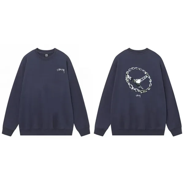 Stussy Dragon Graphic Crewneck Sweatshirt Black Hoodie - 16