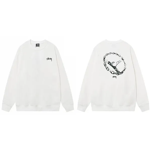 Stussy Dragon Graphic Crewneck Sweatshirt Black Hoodie - 17