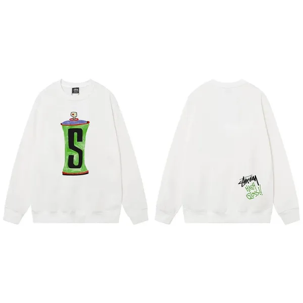 Stussy Spray Can S Logo White Hoodie - 1