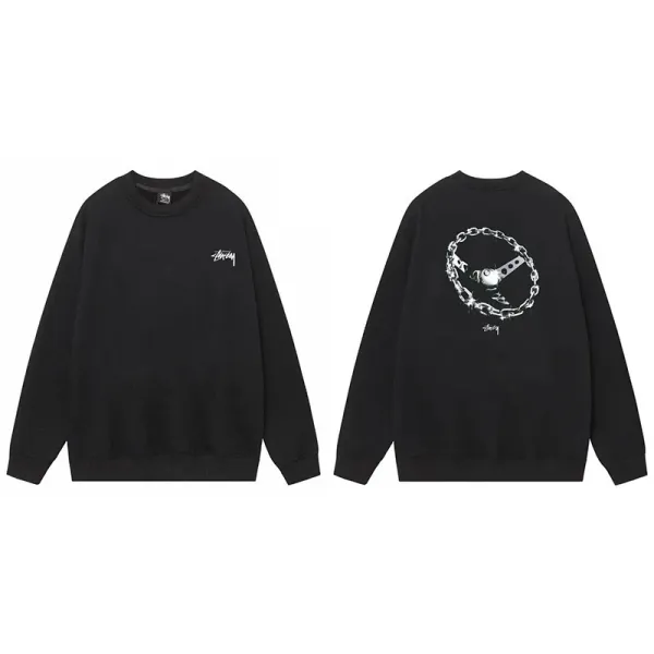 Stussy Dragon Graphic Crewneck Sweatshirt Black Hoodie - 18