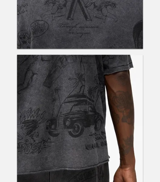 Raf Simons x Archive Print Beige Oversized T-Shirt - 24