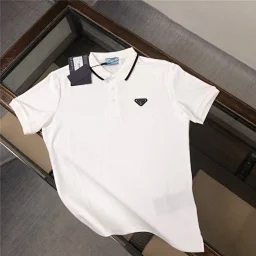 thumbnail for P home high version triangle logo business casual everyday summer short sleeve t-shirt men's and women's pop neck polo shirt top