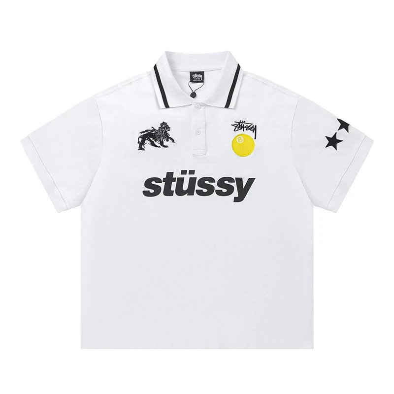 College style trend summer new item niche letter embroidery logo casual loose men and women couple short sleeves