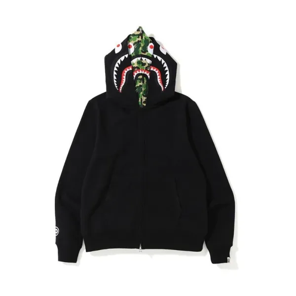 A Bathing Ape Shark Hoodie Black Camo Hoodie - 16
