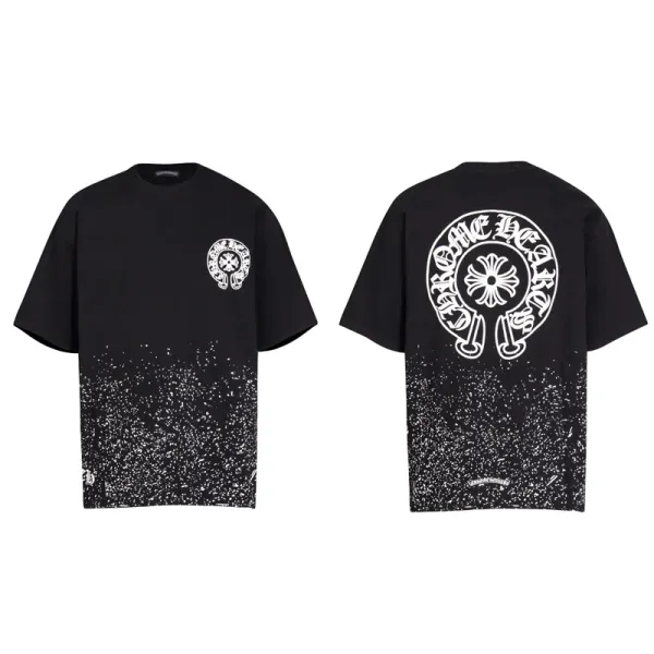 Chrome Hearts Skull Circle Print T-Shirt Black and White - 22