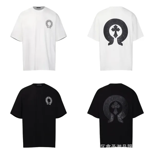 Chrome Hearts Skull Circle Print T-Shirt Black and White - 17