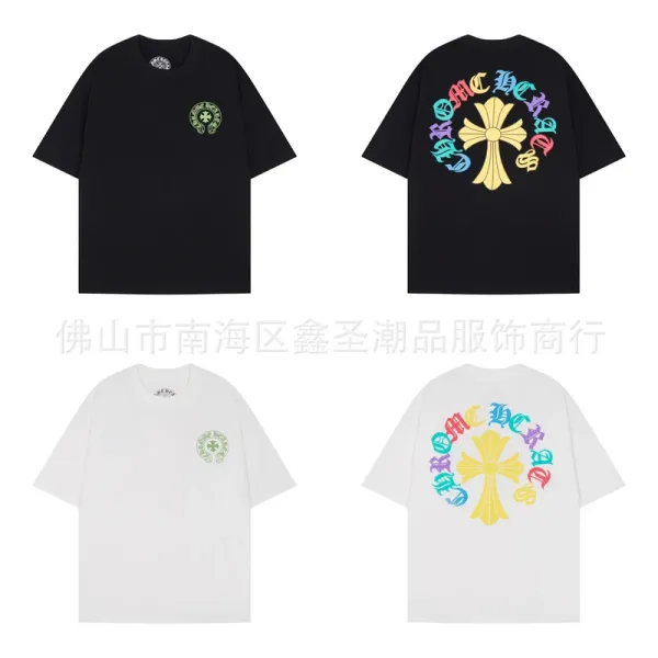 Chrome Hearts Skull Circle Print T-Shirt Black and White - 39